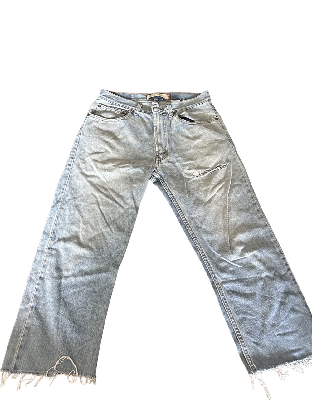 Levi's Light Blue Bootcut Jeans with Frayed Hem